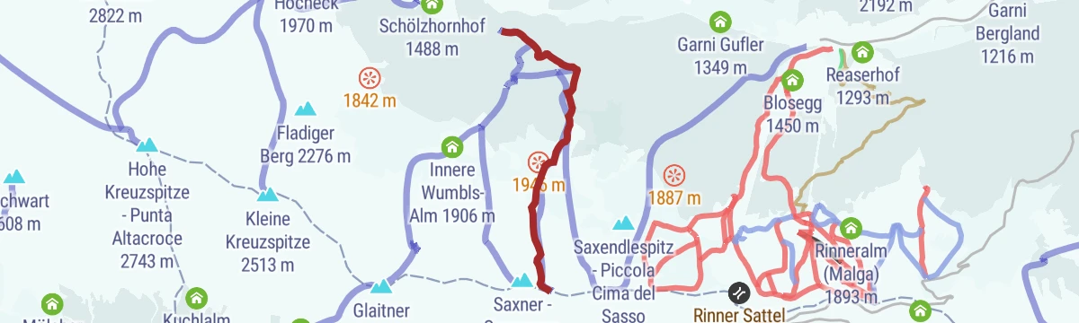 Route map: Tour scialpinistica da Racines alla cima Fleckner (2331 m)